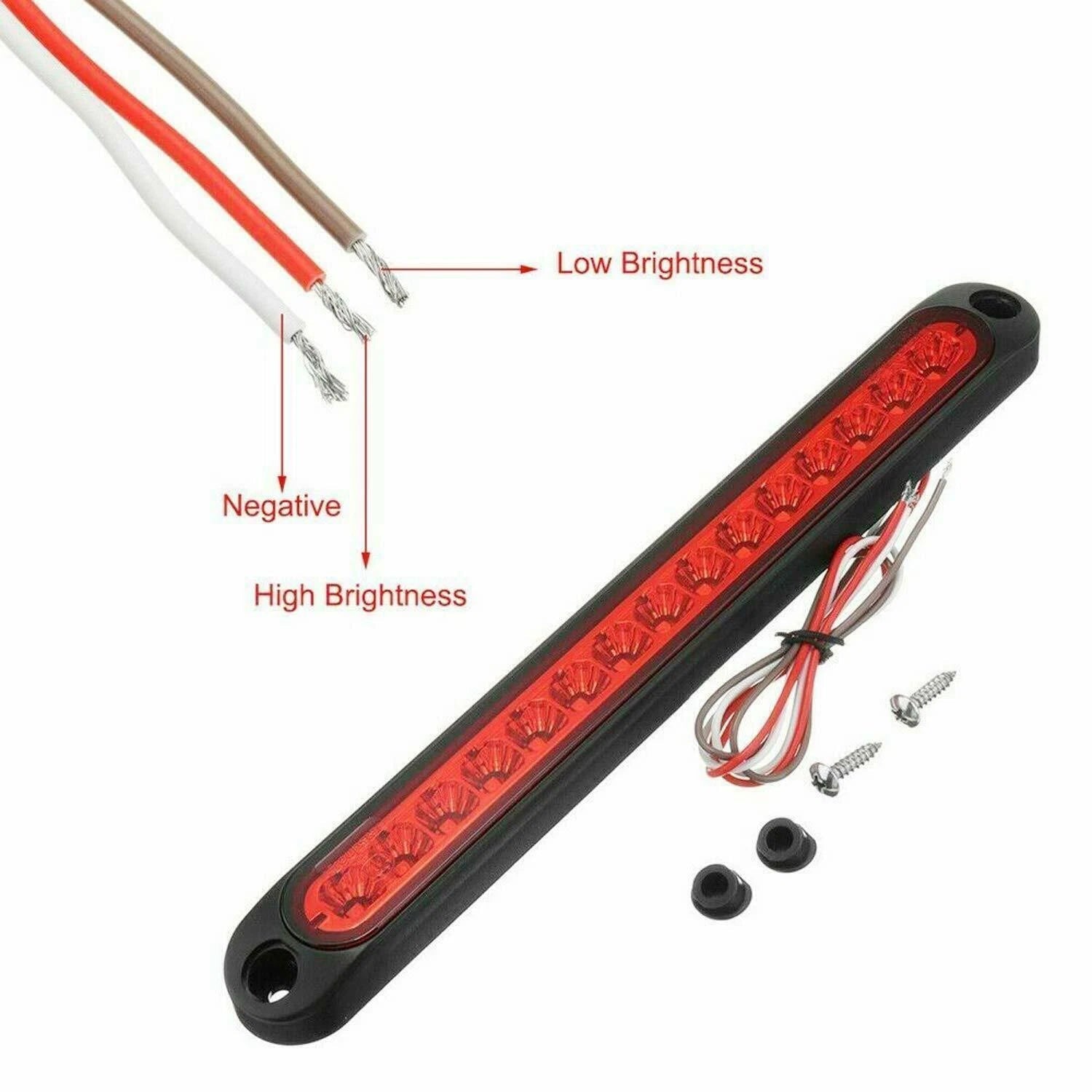 15 LED Car Tail Third Red Brake Stop Light Reversing Lights Strip Bar Warning EA 6B93BC-57