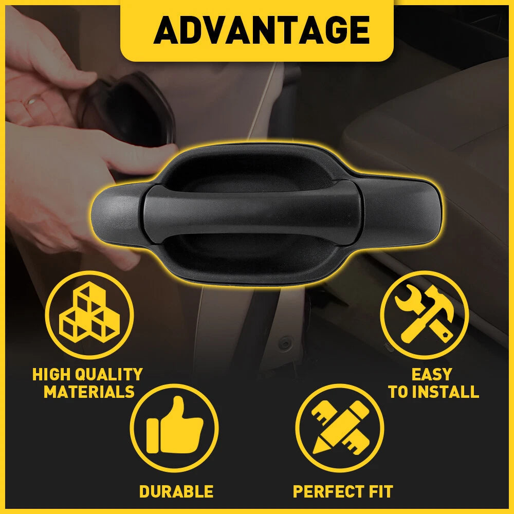 Exterior Rear left Side Door Panel Handle Fit Chevrolet 2004-2012 Colorado Black 6B93BC-57