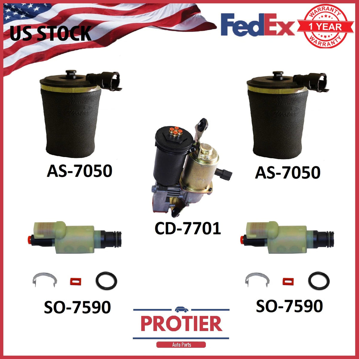 Lincoln Town Car 1998-2002 Rear Air Suspension Kit - Heavy Duty 6B93BC-57