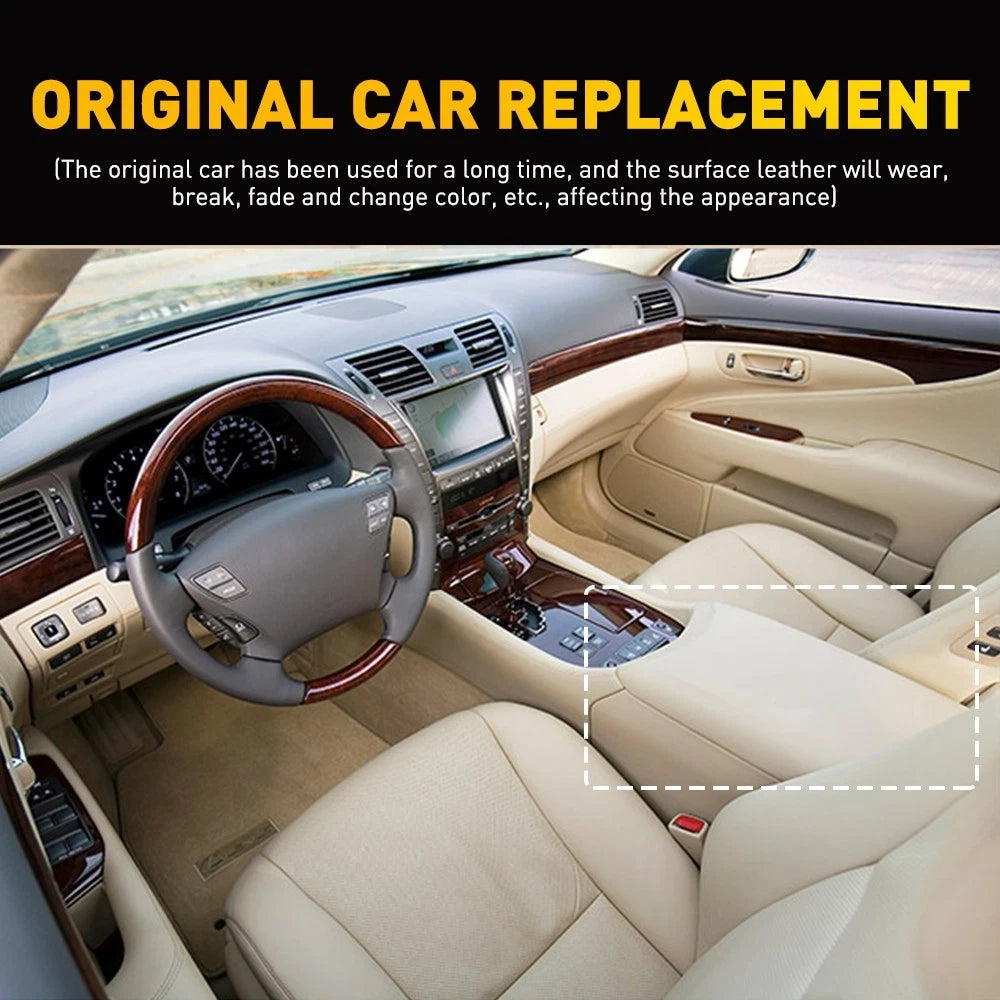 For Lexus LS460 2007-2016 Leather Center Console Armrest Box Cover Skin Beige EA 6B93BC-57