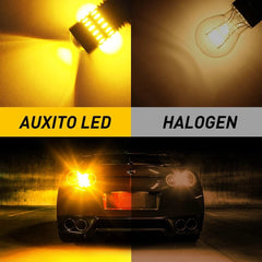 2X AUXITO 3157 3156 AMBER LED TURN SIGNAL LIGHT BULB ERROR FREE ANTI HYPER FLASH AUXITO