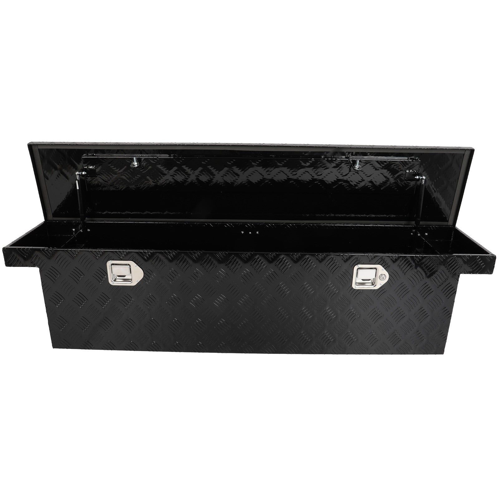 60" Aluminum Tool Box Truck Bed Trailer RV Toolbox W/2x Lift Air Rod + 2x Lock 6B93BC-57