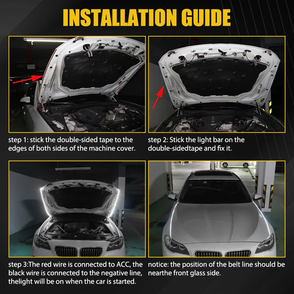 70" Start Up Dynamic Scan LED DRL Hood Light Strip For Dodge Ram 1500 2500 EOA 6B93BC-57