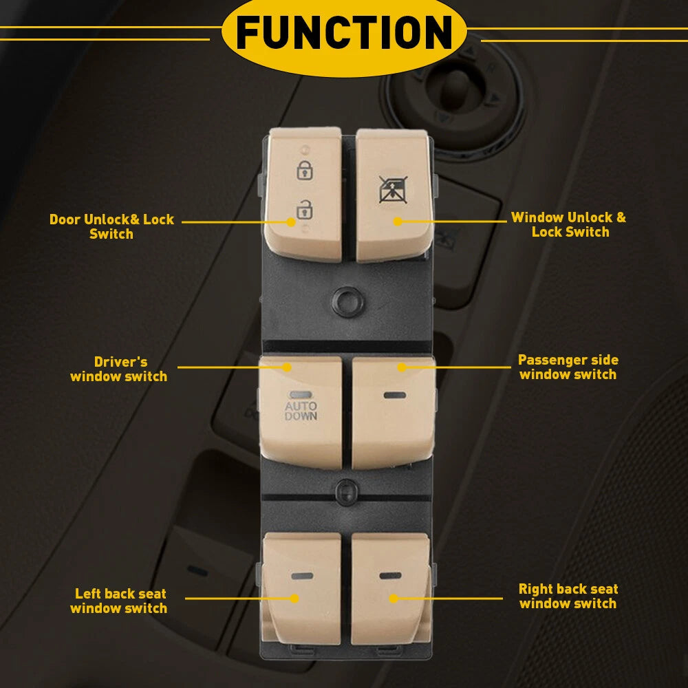 Beige Left Driver Master Door Window Power Switch For Hyundai Elantra 2011-15 EA 6B93BC-57
