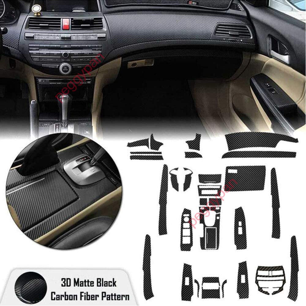Interior Center Console Carbon Fiber Molding Sticker Decals For Honda Accord 8th