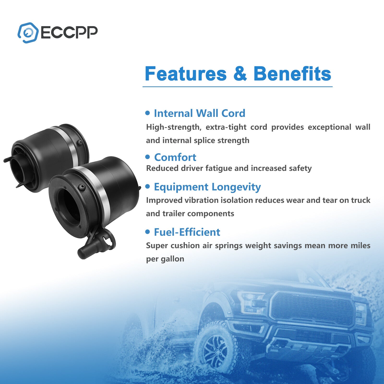 Front Pair Air Suspension Bags For Ford Expedition Lincoln Navigator 2003-2006 6B93BC-57