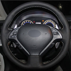 Top Leather Steering Wheel Hand-stitch on Wrap Cover For Infiniti G37 QX50 EX25