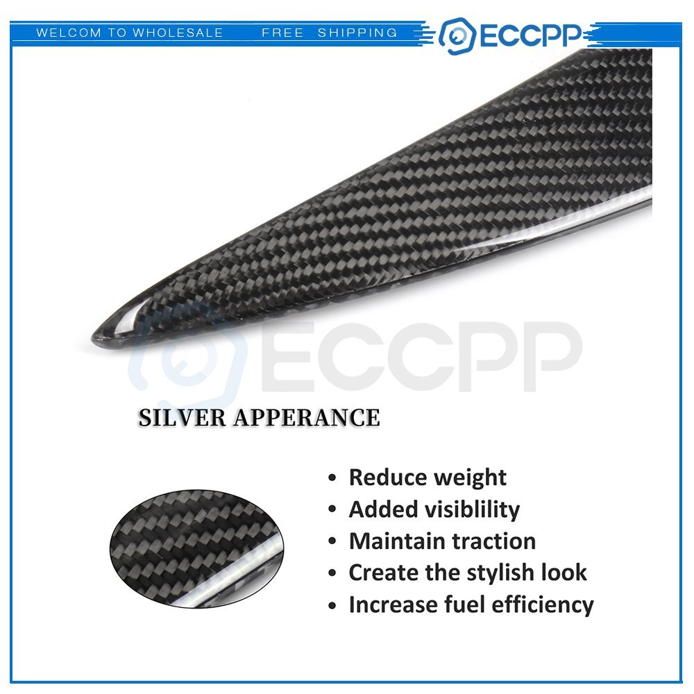 For BMW E92 M3 2DR Coupe Carbon Fiber Black Trunk Lip 6B93BC-57