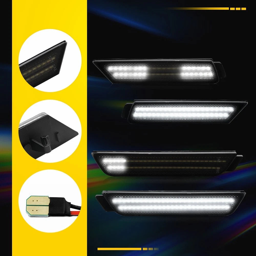 4X For 2010-2015 Chevy Camaro Front Rear Dynamic LED Side Marker Lights Lamps EA 6B93BC-57