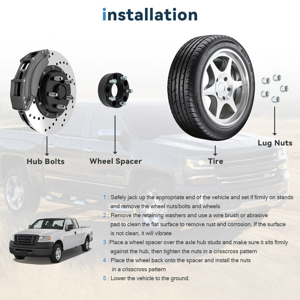 ECCPP 2 Pcs 2" 5x135 Wheel Spacers 14x2 For Ford F-150 Expedition 2000 2001 2002 ECCPP