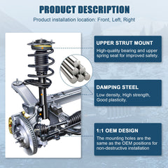 2x Front For 2008-2009 Ford Taurus X 3.5L Complete Struts w/Coil Spring Assembly 6B93BC-57