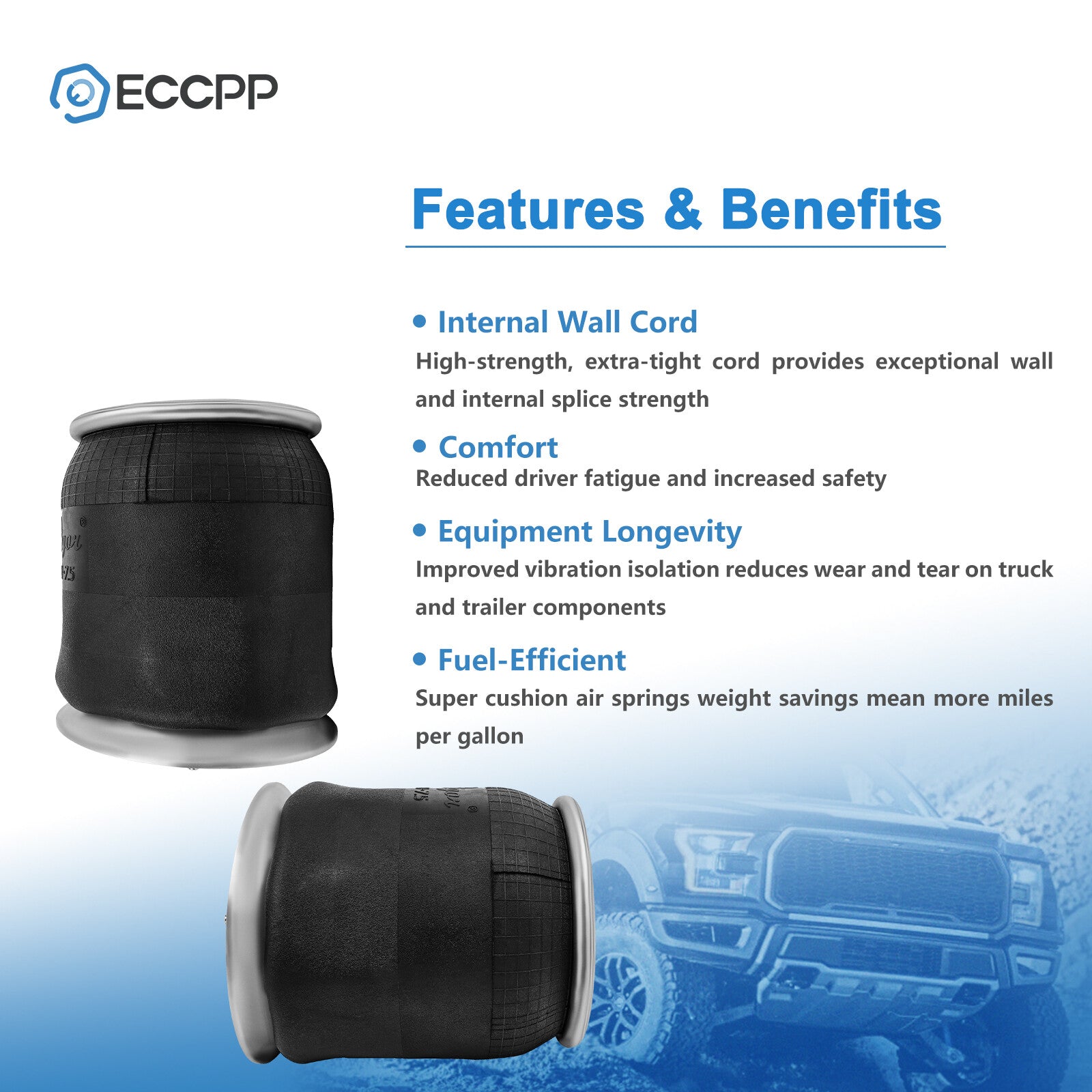 Pair Air Suspension Air Bags W01-358-9974 For Navistar ay Goodyear 1R12-1048 6B93BC-57