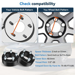 4P 2" 5x114.3 5x4.5 Wheel Spacers 1/2"x20 For Ford Explorer Ranger Mustang Edge 6B93BC-57