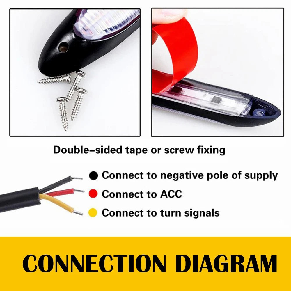 2x LED Switchback DRL Tube Light Strip Amber White Sequential Flow Turn Signal 6B93BC-57