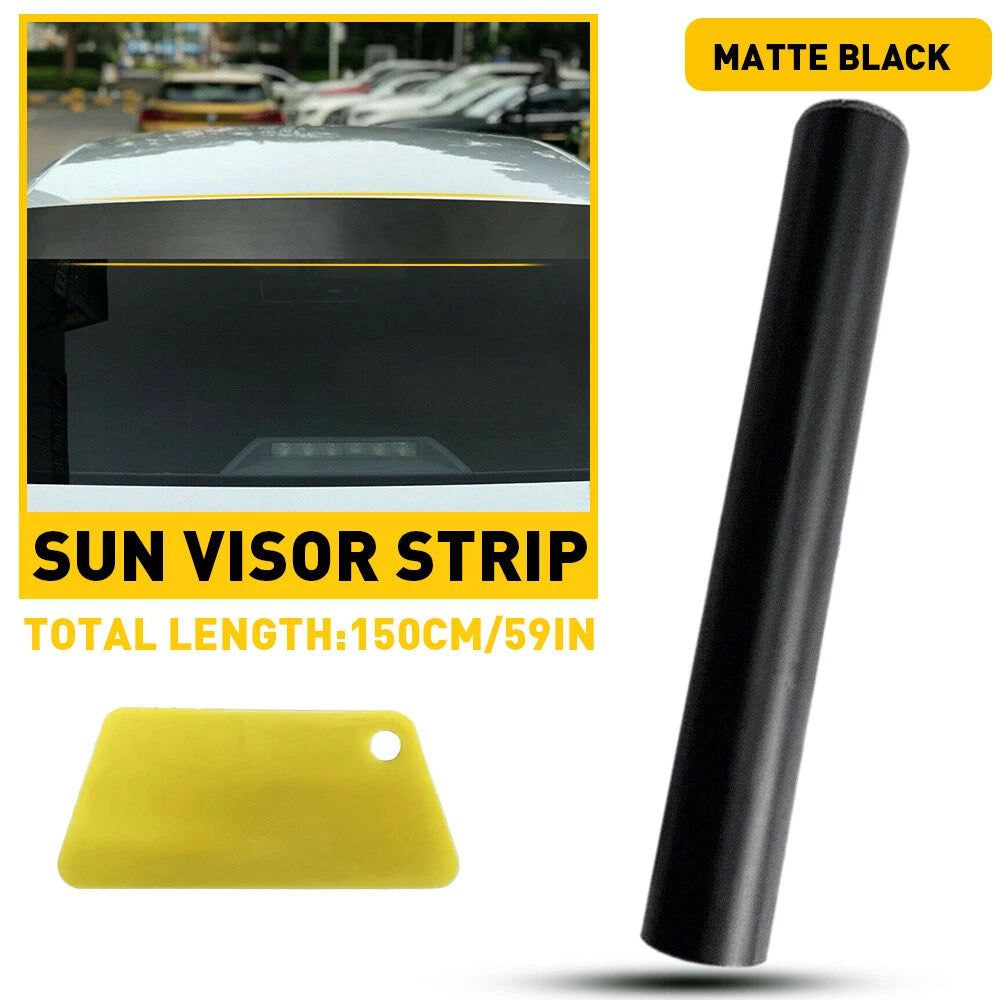 Matte Black Visor Sun Strip Vinyl Decal For Car Front Windshield Sticker 10*60" 6B93BC-57
