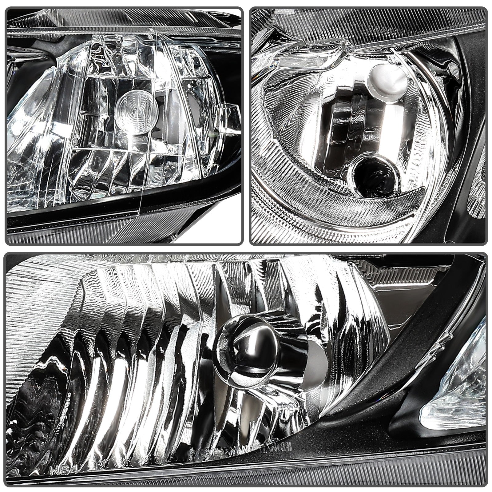 ECCPP Headlights Assembly For Honda Civic 1.8L 2.0L 2006-2011 Pair Kit Black 6B93BC-57