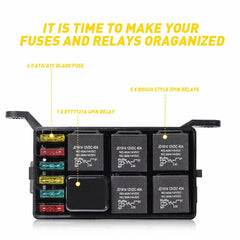 Universal 6-Way Fuse Box Relay With 6 Relays Fuse Holder 12V Car Truck ATO/ATC A 6B93BC-57