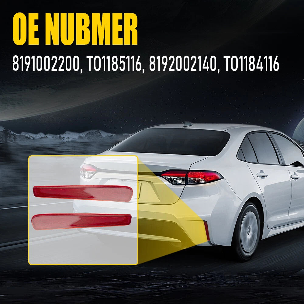 Pair 2PC Rear Bumper Reflex Reflector RH LH For 2020-2022 TOYOTA COROLLA USA EOA 6B93BC-57