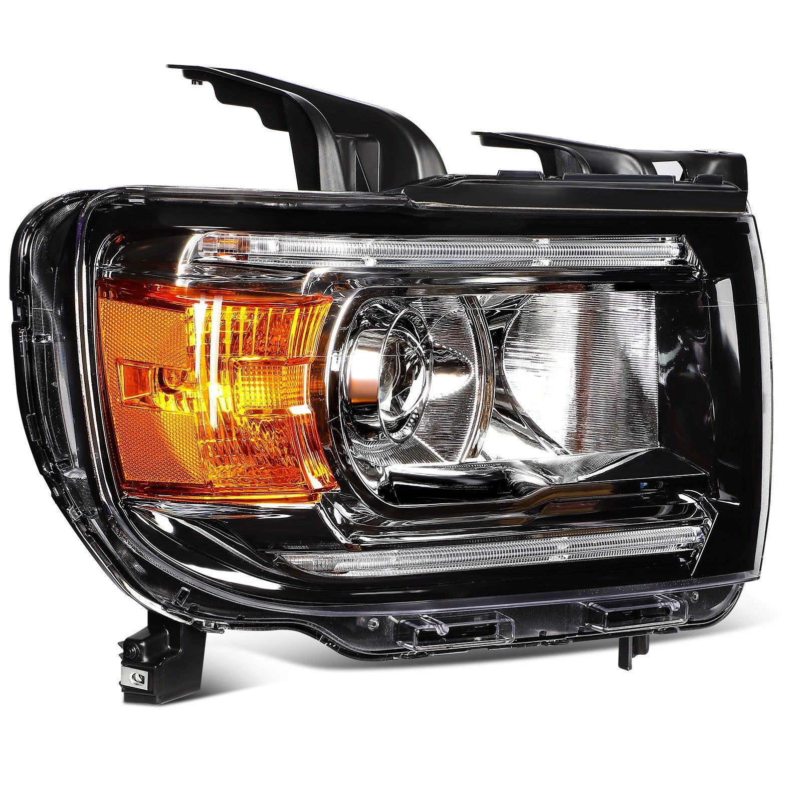 Pair Kit Headlights Assembly For 2015-2022 GMC Canyon 2.5L 2.8L 3.6L Black Amber 6B93BC-57