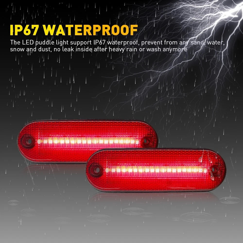 For 1996-00 Toyota RAV4 Red Rear Bumper LED Side Marker Lights Left Right 2x EOA 6B93BC-57