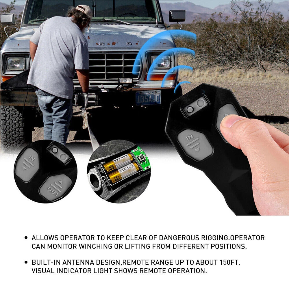 AUXITO Wireless Electric Winch Remote Control Kit 12V Handset 2PCS 150FT 4WD EA AUXITO