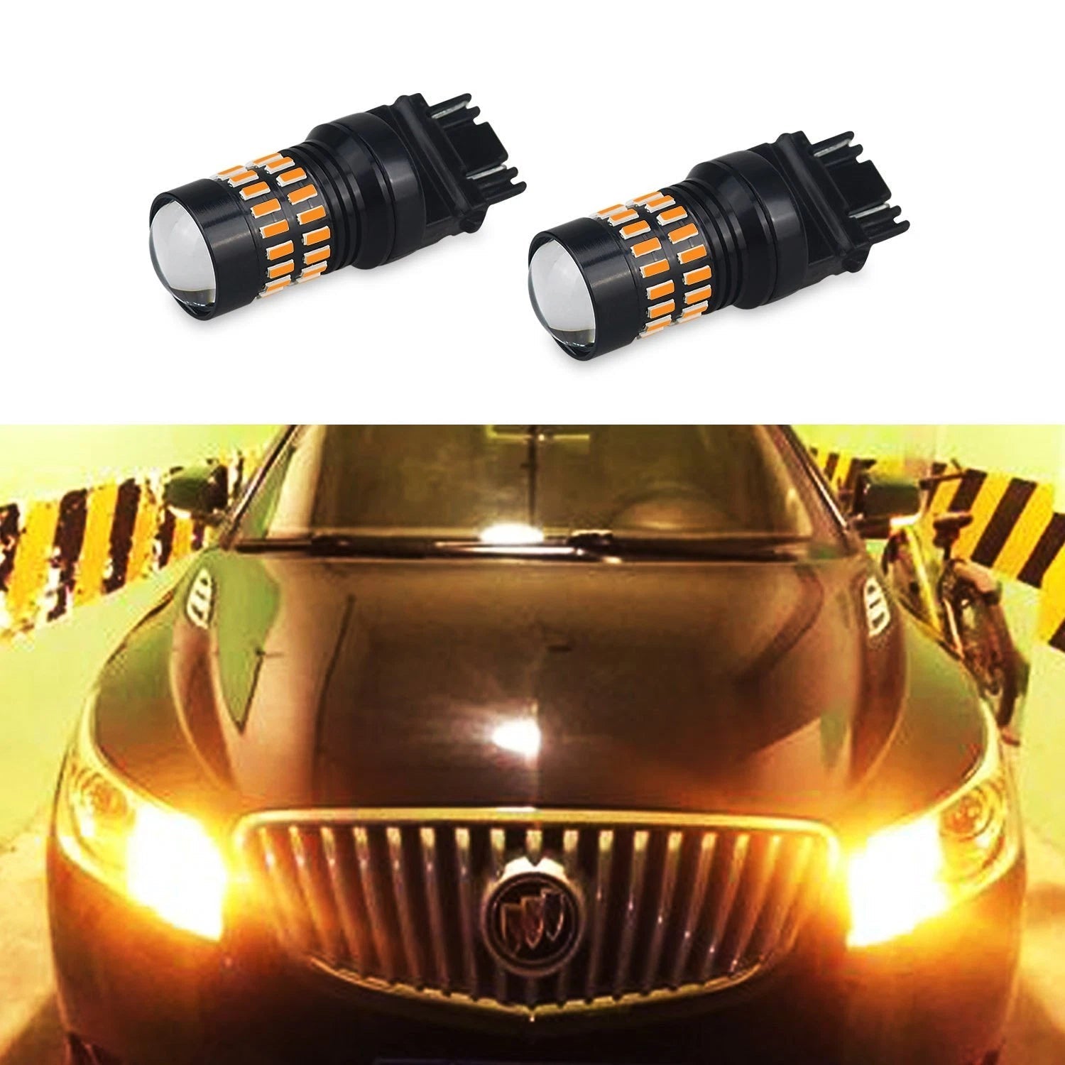 4X AUXITO Turn Signal Light 3156 3157A Amber LED Bulb 48SMD For Chevy Silverado AUXITO