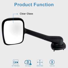 For 2008-2016 Freightliner Cascadia Manual Hood Mirror Black Passenger Side 6B93BC-57