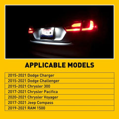 White LED License Plate Light Lamp for 2015-2021 Dodge Charger Challenger EOA 6B93BC-57