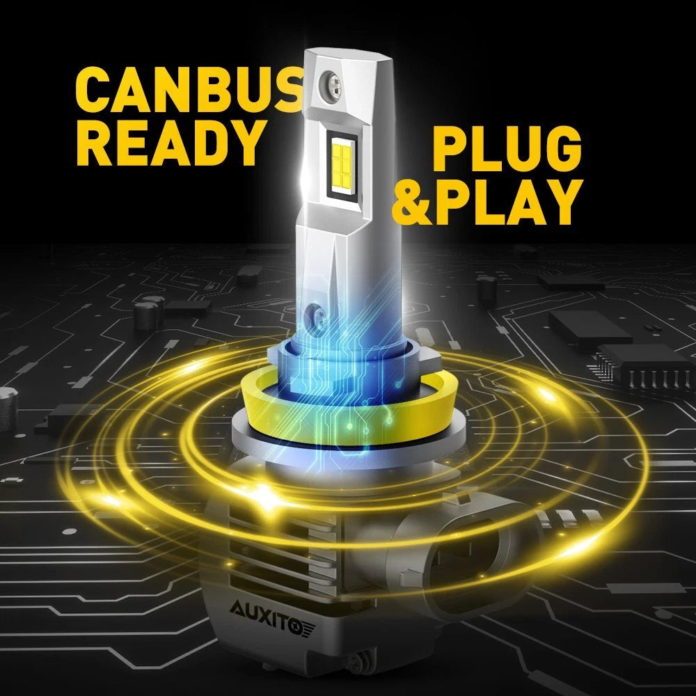 AUXITO LED Headlight Lamp H11 Low Beam Bulb Canbus Kit 24000LM White Bright Q16 AUXITO
