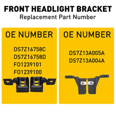 4X For 13-2017 Ford Fusion Lincoln MKZ Left RH Headlight Lamp Mount Bracket USEA 6B93BC-57