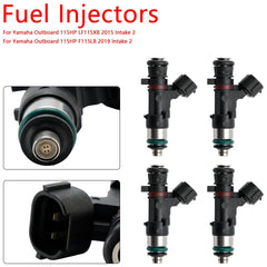 4Pcs Fuel Injectors Fit For Yamaha Outboard 2014-2021 115HP 6DA-13761-01-00
