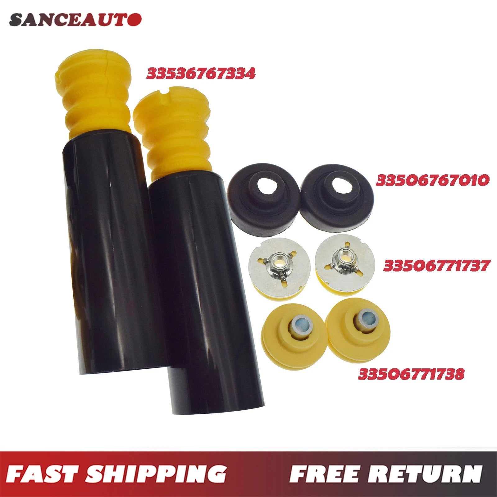 8pcs Rear Shock Absorbers & Upper Lower Mounts For BMW E90 E92 325xi 328i 6B93BC-57