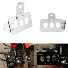 Chrome Side Mount License Plate Bracket Holder for Harley Cruiser Chopper Yamaha