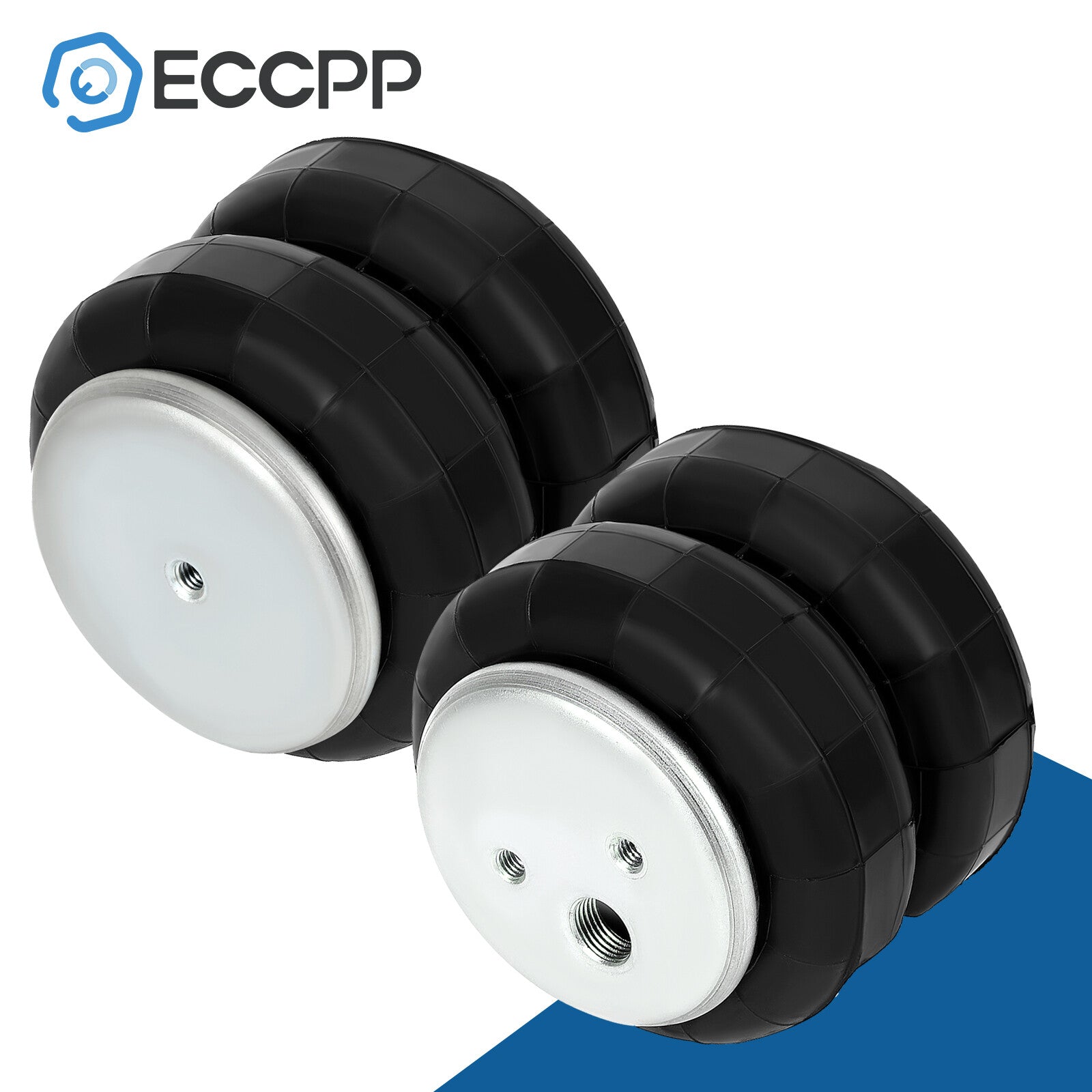 Pair Air Suspension Air Springs 2500lb For Firestone 255C 1/2"NPT 3/8"-16UNC 6B93BC-57