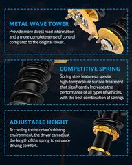 Suspension Lowering Kit Coilovers For 2013-2016 Honda Accord Struts Adjustable 6B93BC-57