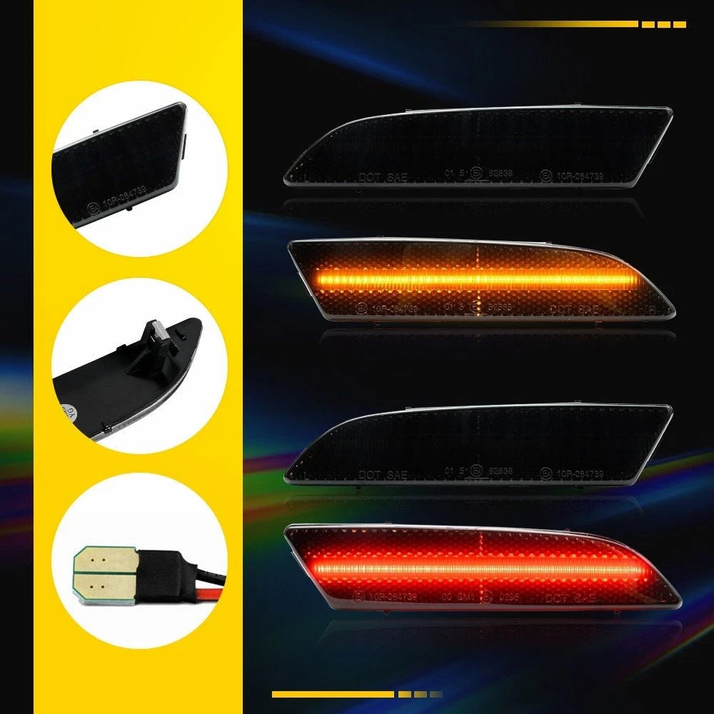 4X Smoke Front Rear Bumper Side Marker Lights For 2004-2008 Chrysler Crossfire A 6B93BC-57