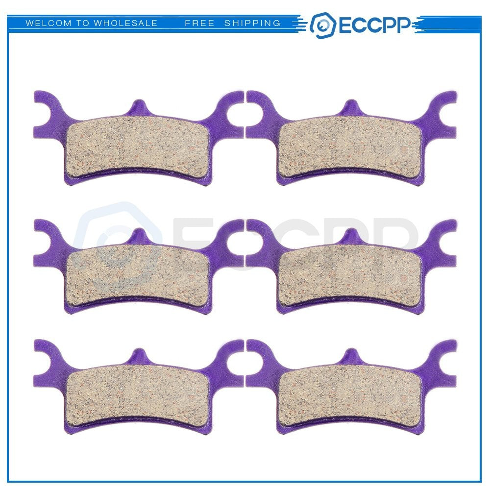 3 Pair Brake Pads For 2003-2006 2008 Polaris 4x4 HO Sportsman 500 Carbon Fiber 6B93BC-57