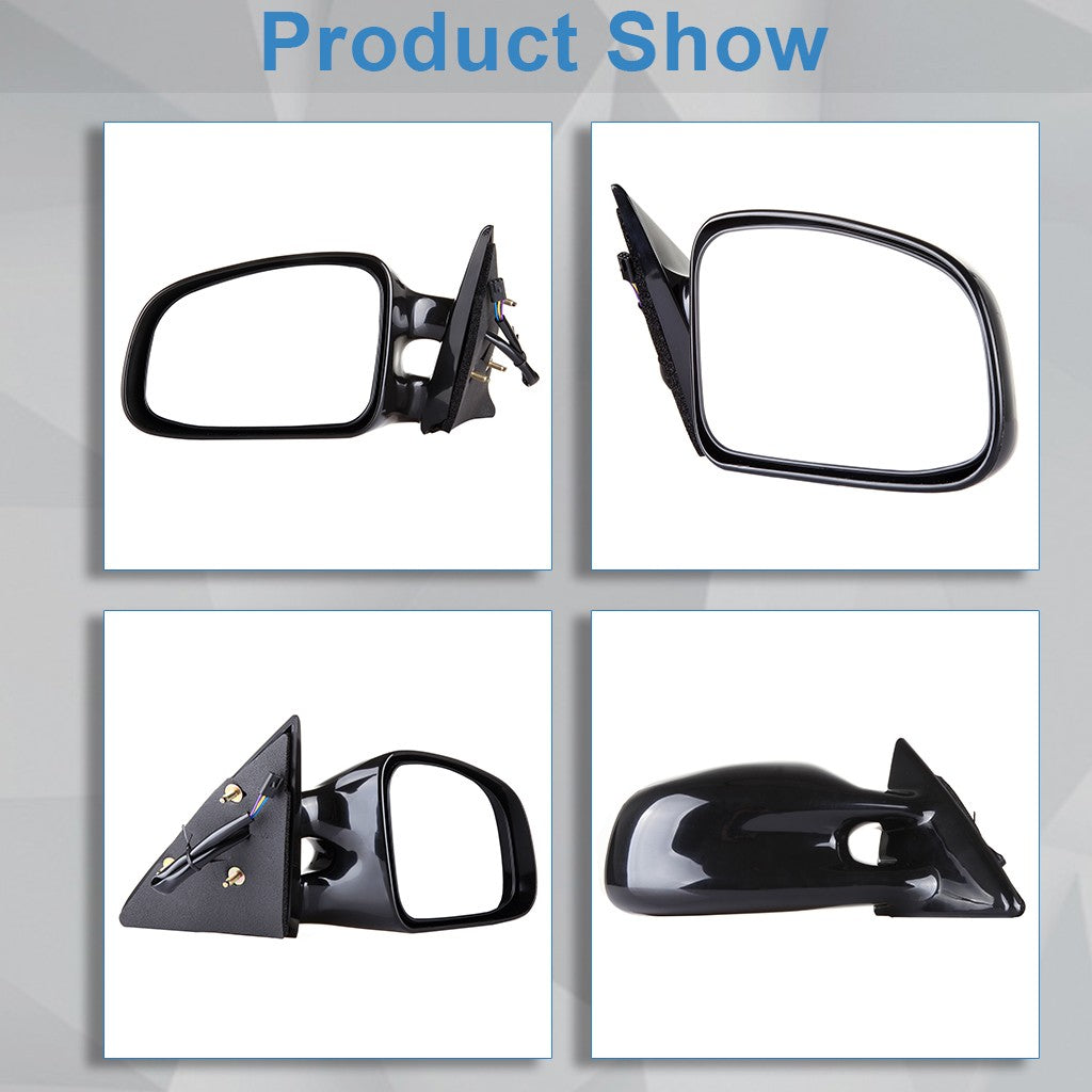Black Power Mirrors Set For 99-03 Pontiac Grand Am Pair Left & Right Side View 6B93BC-57