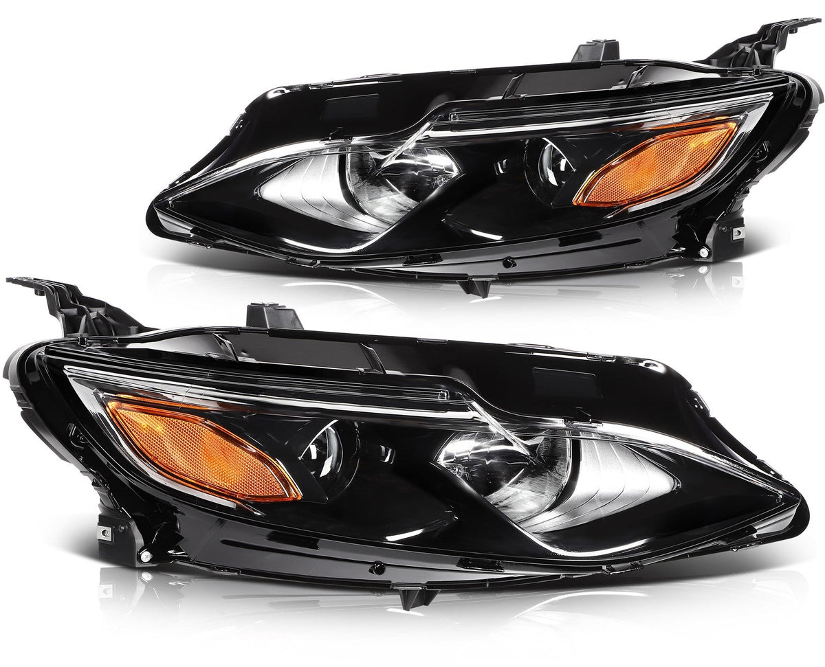 Pair Kit Headlights Assembly For 2019-2021 Chevrolet Malibu 1.5L Black Amber 6B93BC-57