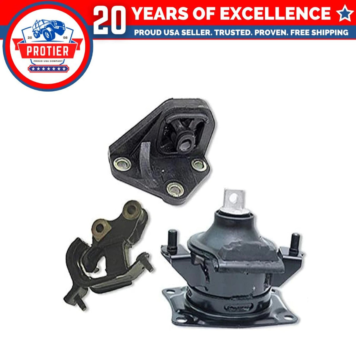 Fits 2003-2007 Honda Accord 2.4L MANUAL Rear Motor Front & Rear Trans Mount 3pc 6B93BC-57