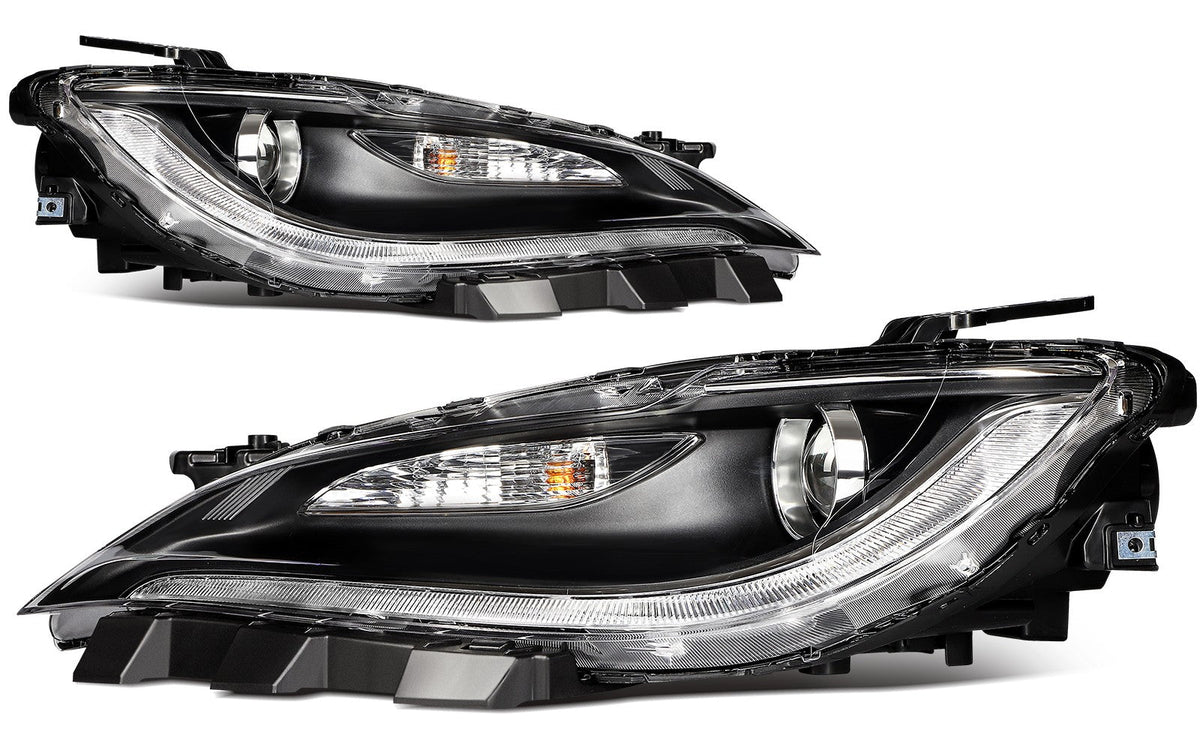 Pair Kit LED Headlights Assembly For 2015-2017 Chrysler 200 2.4L 3.6L Black 6B93BC-57