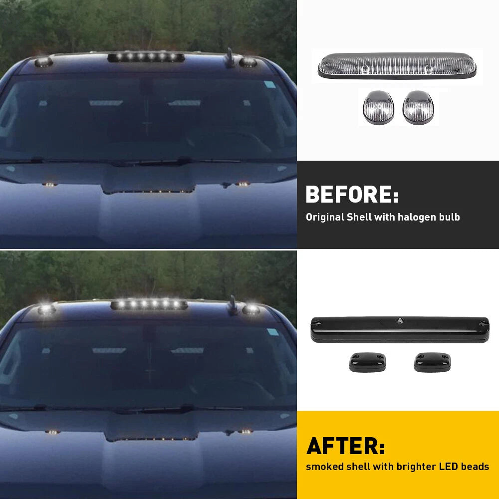 White LED Roof Top Running Cab Lights For Chevy For GMC 2500/3500 2007-22 EOA 6B93BC-57