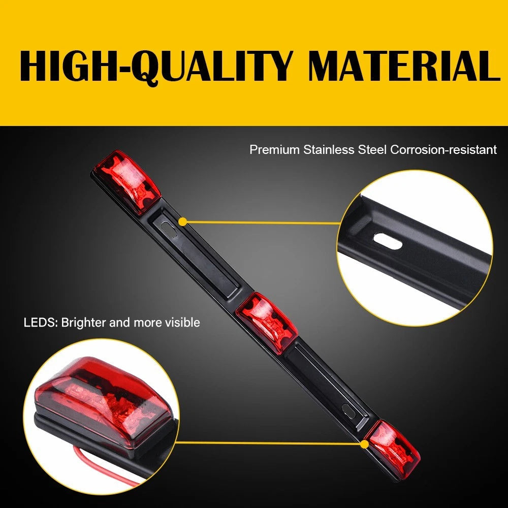 15 inch Sealed Truck& RV Trailer Light Bar 3 LED Third Brake Lights Strip Red 6B93BC-57