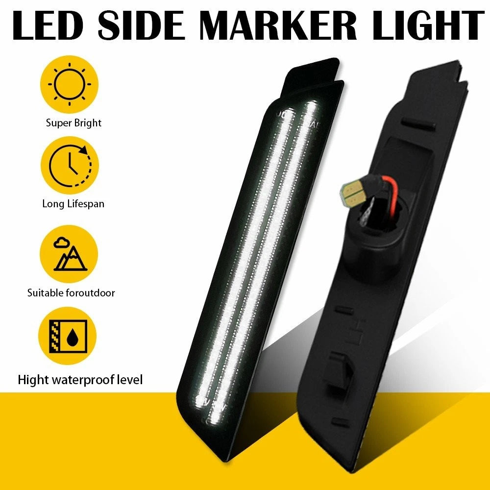 For 2010-2015 Chevy Camaro Smoked Reflector White LED Side Marker Lights 4pcs 6B93BC-57