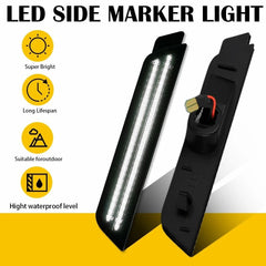 For 2010-2015 Chevy Camaro Smoked Reflector White LED Side Marker Lights 4pcs 6B93BC-57