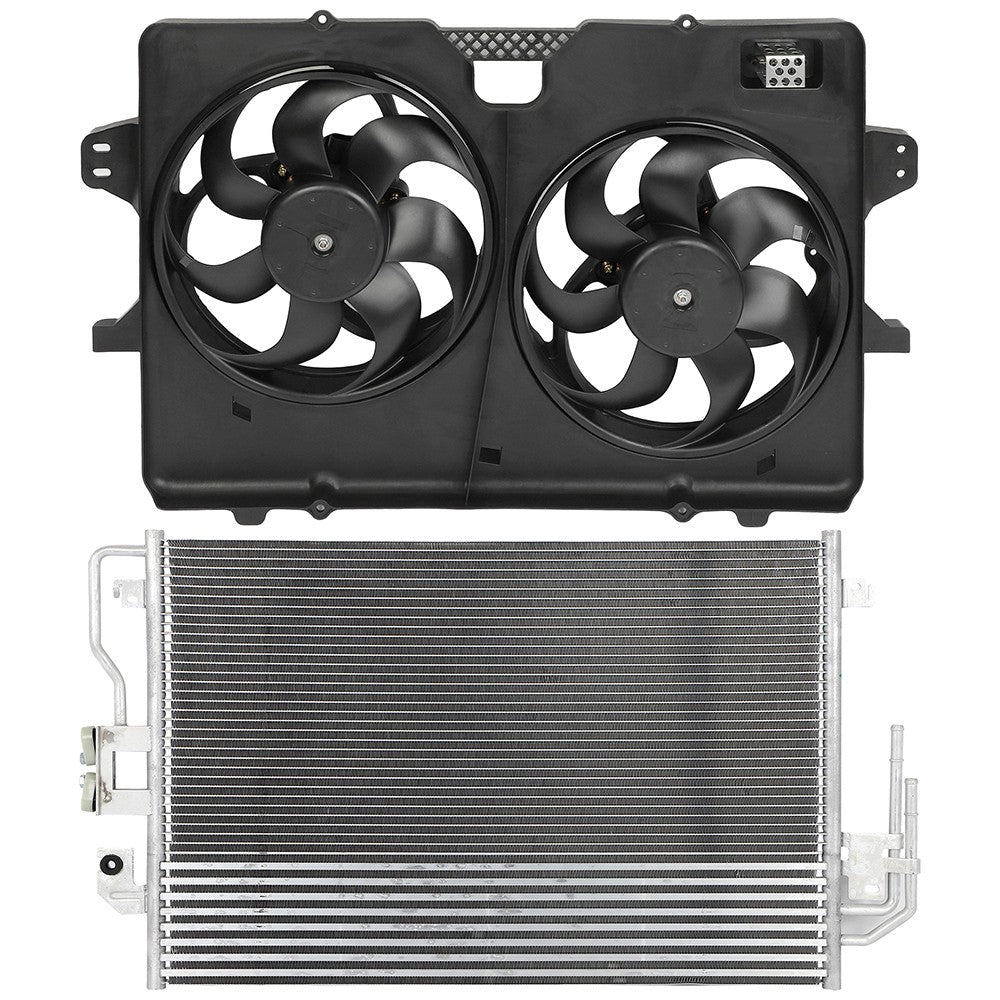 AC Condenser Cooling Fan Kit For 2008-2012 Ford Escape 2008-2011 Mercury Mariner 6B93BC-57