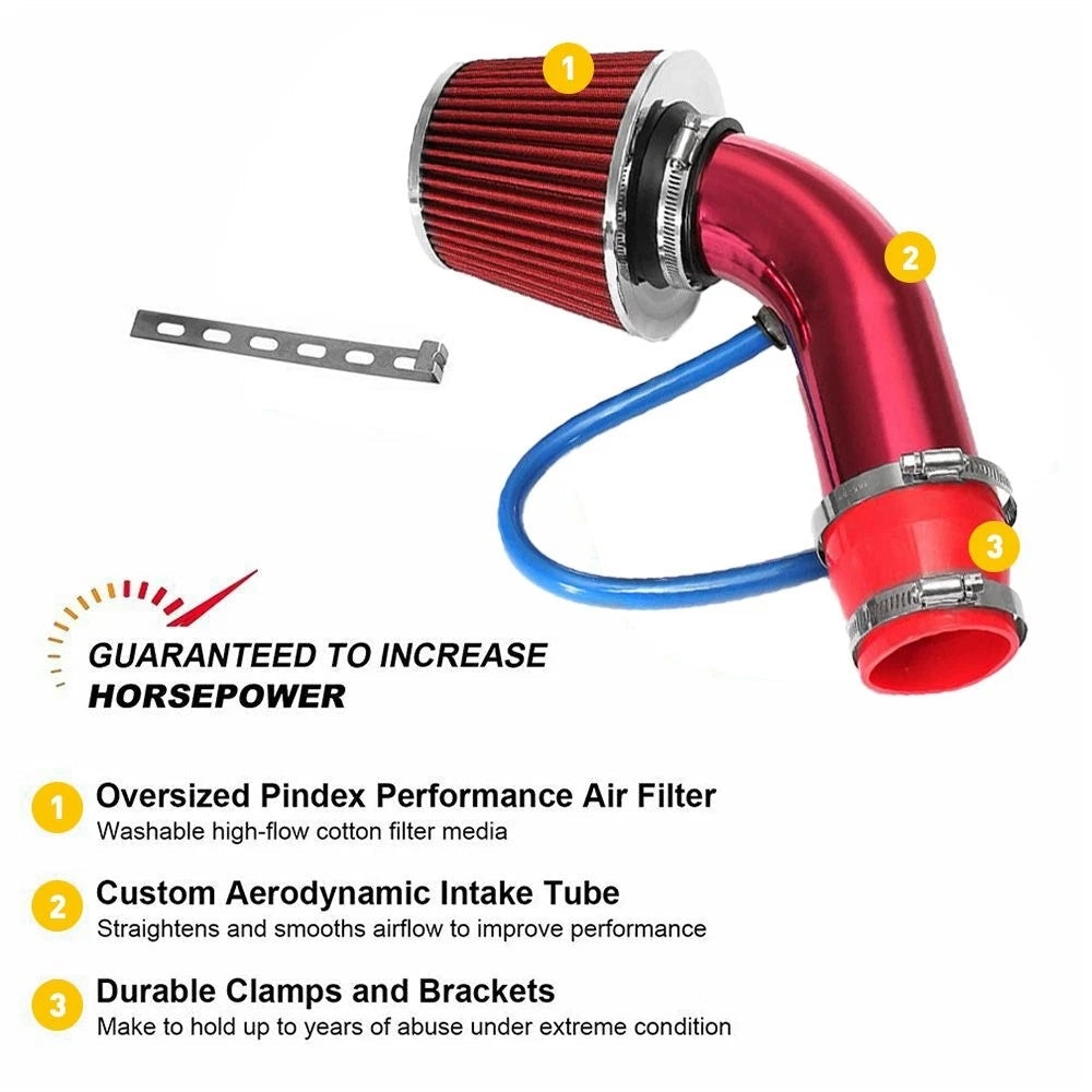Universal Car Cold Air Intake Pipe Filter Set Induction Flow Tiub Hose System EA 6B93BC-57