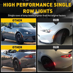 4PCS FOR MAZDA MIATA MX-5 2016-2022 LED SIDE MARKER LIGHT FRONT REAR SMOKED LENS 6B93BC-57