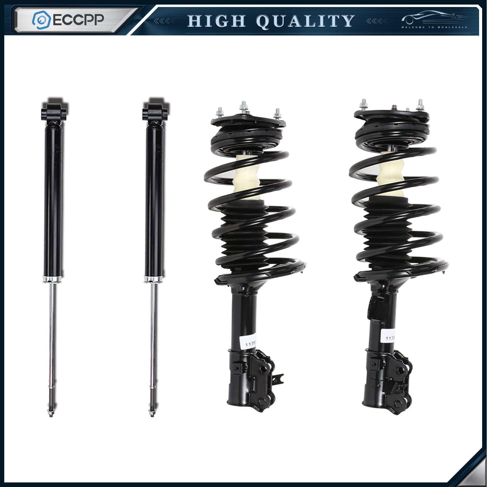 2 Front Struts Assembly & 2 Rear Shock Absorber For 06-11 Hyundai Accent/Kia Rio 6B93BC-57