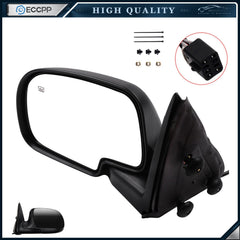 Driver Side Power Heated Tow Mirror For 2000-2002 Chevy GMC Black Smooth 6B93BC-57